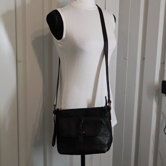 Frye Women's Ayla Leather Black Crossbody Bag Long Strap Outer Pocket EUC - Picture 10 of 14